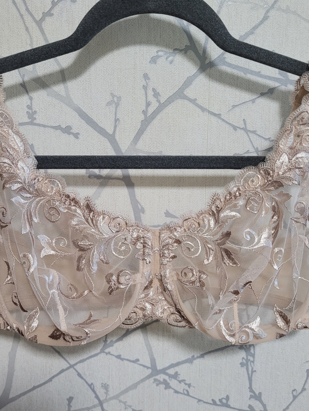 Soma Sheer Embroidered Underwire Bra - Beige Blush